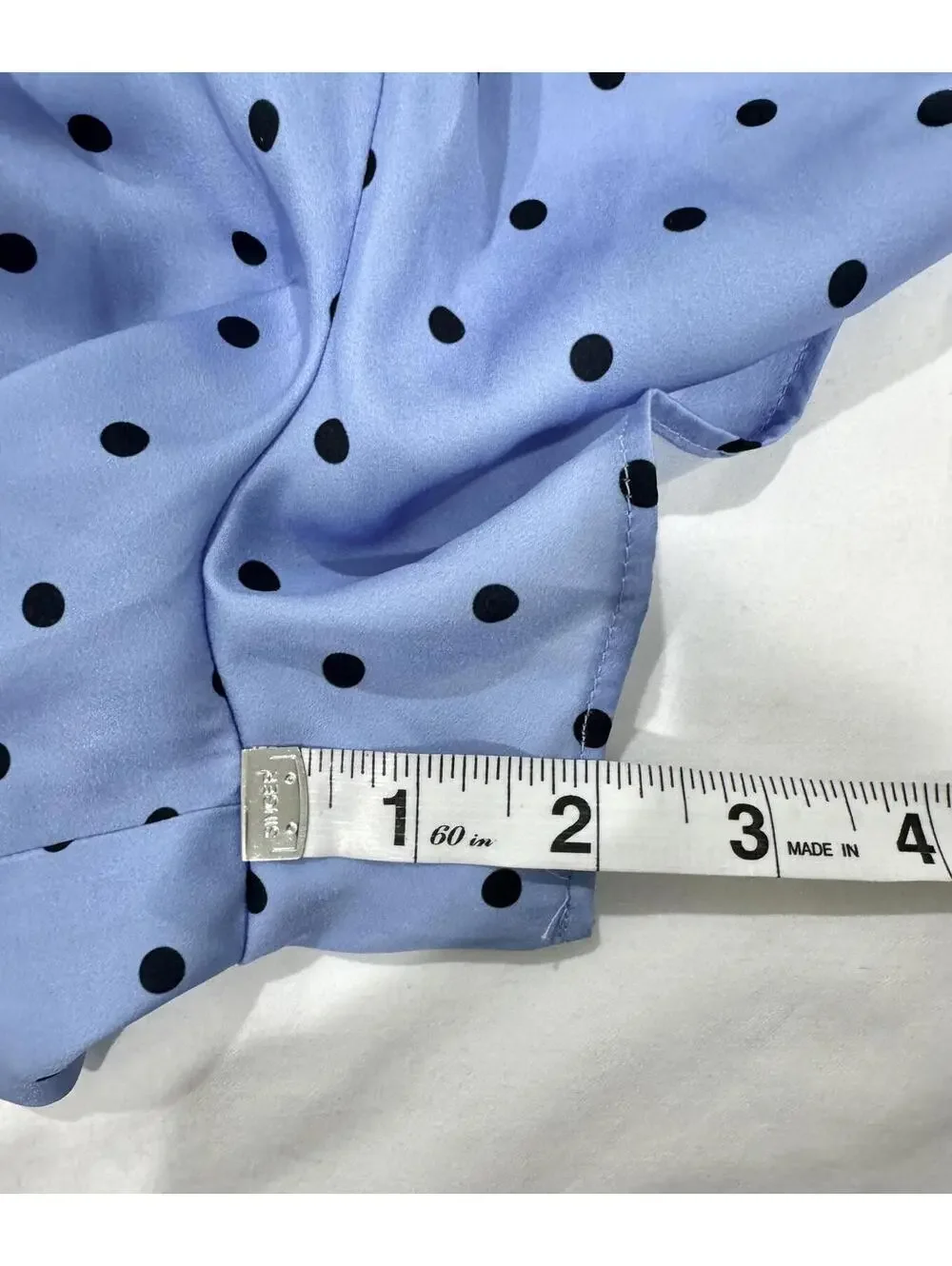 NWT Anthropologie Maeve Blue Polka Dot Cap-Sleeve Button Front Romper Siz Medium - Picture 9 of 9